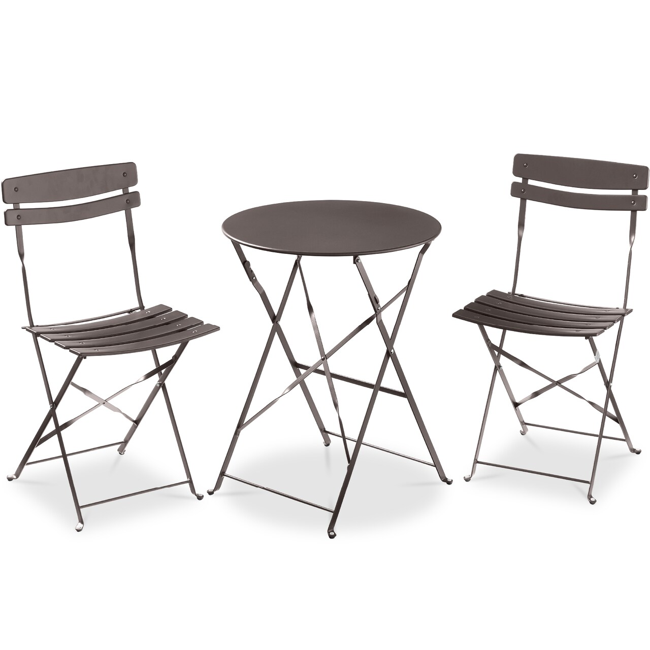 Best Choice Products 3-Piece Small Bistro Set, Folding Patio Furniture Set of 2 Chairs and Table